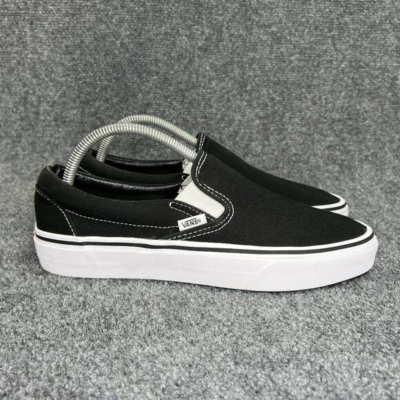 Vans Classic Slip On Shoes Women's 10 Black Canvas Low Casual Athletic Sneakers - Picture 1 of 12